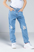 Calça Jeans Infantil Menina Mom Laser