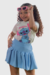 Conjunto Infantil Menina Balonê Stitch Off (Camisa + Short)