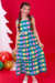 Vestido Longo Infantil Verde Flores - comprar online