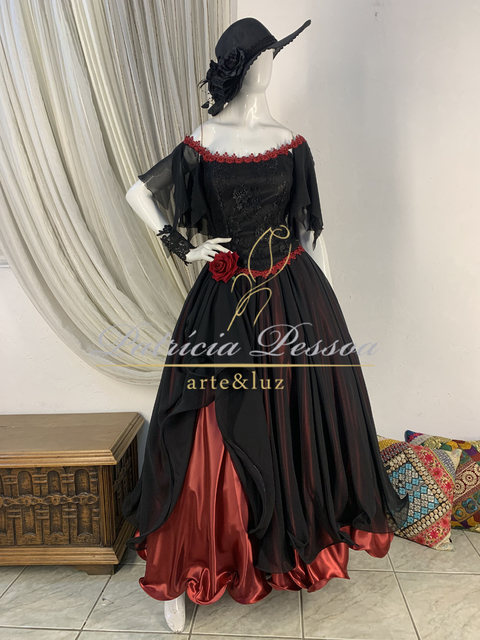 Roupas de pomba gira rosa vermelha clearance