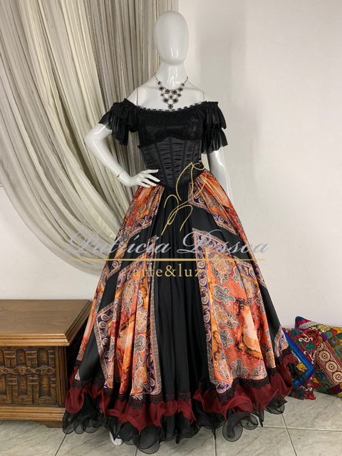 Roupa cigana preta discount