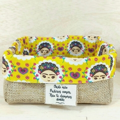 Cesta Dia Internacional da Mulher - Espalhe Amor - Frida - Brinde Corporativo - Tag Personalizada - Juta & Tecido - comprar online