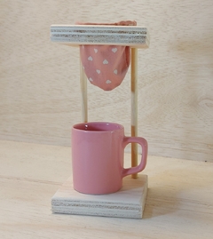 Mini Coador Coração Rosé - Lembrancinha Personalizada - Craft.Mimo