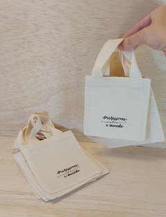 Sacolinha Minibag Professores Mudam o Mundo - Personalizada - Estampa Padrão - Algodão Cru - Lembrancinha Dia dos Professores - Craft.Mimo