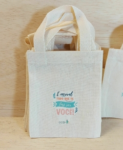 Sacolinha Minibag Universidade - Personalizada - Estampa Padrão - Algodão Cru - Brinde Escolar - comprar online