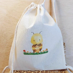 Imagem do Saco Mochila Bosque Feliz Mix - Lembrancinha de Aniversário - Algodão Cru - Personalizada