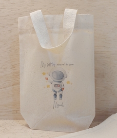 Sacolinha Minibag Astronauta no Espaço - Personalizada - Estampa Grande - Algodão Cru - Lembrancinha de Aniversário na internet