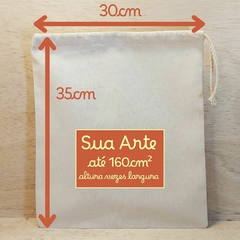 Imagem do Saco Cordão Kit do Bebê - Logotipo - Estampa Padrão Personalizada - Algodão Cru - Cordão Embutido - Embalagem Sustentável