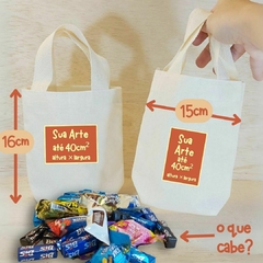 Sacolinha Minibag Nomes Individuais - Aniversário - Personalizada - Estampa Padrão - Algodão Cru - Lembrancinha - loja online