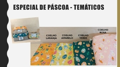 Cestinho Orelhudo - Cestinho de Páscoa Feliz Páscoa - Juta e Tecido - Craft.Mimo