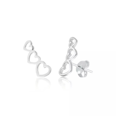 Brinco Coração Ear Cuff Prata 925