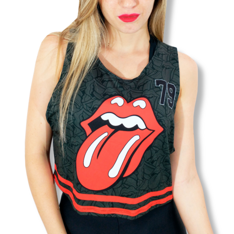 Top Pupera Musculosa Mujer Deportiva Fitness Rolling Lycra