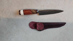 cuchillo campo hoja 12cm con vaina cuero - comprar online