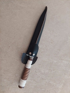 Imagen de cuchillo campo hoja acero inoxidable 20 cm con vaina de cuero