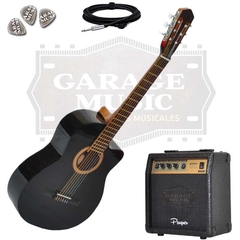 Guitarra Electro Criolla Corte Amplificador G10w Cable Funda - tienda online