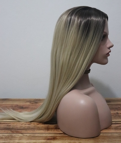 Imagem do Peruca wig ombre castanha para loiro silk top futura 65cm