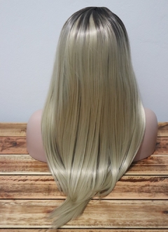 Peruca wig ombre castanha para loiro silk top futura 65cm