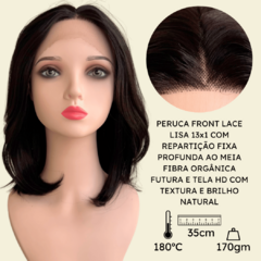 Peruca front lace média curta orgânica futura super natural HD na internet