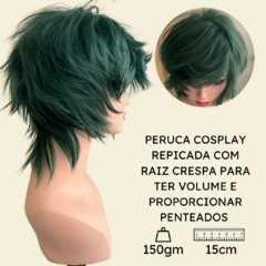 Peruca cosplay repicada curta anime personagem fibra premium - comprar online