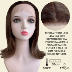 Peruca front lace média curta orgânica futura super natural HD na internet