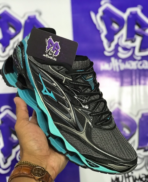 mizuno wave pro 6 preto /azul bb - PR multimarcas