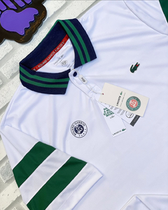 Polo roland garros x daniil medvedev - (branca e verde) - PR multimarcas