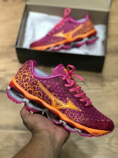 mizuno wave prophecy 3 importado rosa laranja