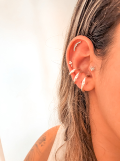 Piercing Helix Prata 925 Cluster Cravejado Piercings com design e