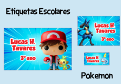 Etiquetas Escolares - Avatar Personalizado - Pokemon