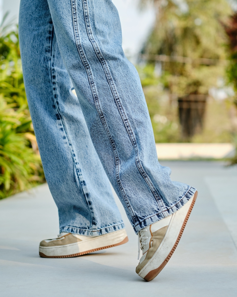 Calça Wide Leg Recorte Lateral - Like Jeans Store