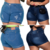 Imagem do Kit 5 Shorts Plus Size Jean Feminino Cintura Alta Ziclaque