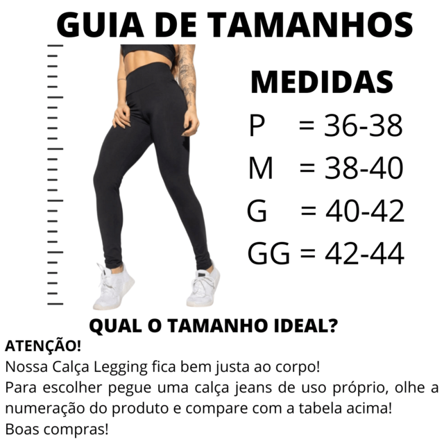 Calça Legging Fitness Suplex Grossa Cós Alto