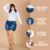 3 Shorts Plus Size Jean Feminino Azul destroyed Melhor Preço na internet