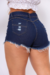 Short Jeans Feminino Com Lycra Cintura Alta Empina Bumbum Destroyed