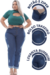 Calça Jeans Mom Plus Size Feminina Azul Destroyed Stillger