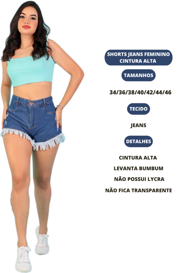 Comprar Short Jeans Feminino Modelador Cintura Alta Barra Desfiada-9597 -  Loyal Denim