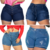 3 Shorts Plus Size Jean Feminino Azul destroyed Melhor Preço - loja online