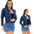 kit de 2 jaquetas jeans feminina barra desfiada azul denim roupa para revender na internet
