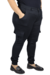 Calça Cargo Jeans Plus Size Feminina Preta Cintura Alta Stillger