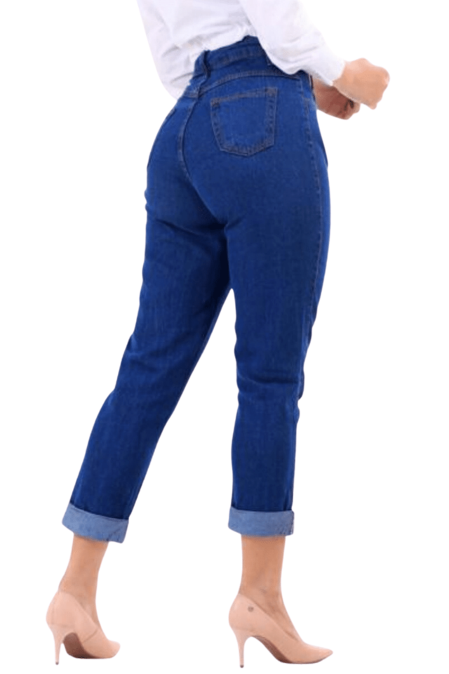 Calça Jeans Feminina Mom Barra Dobrada Stillger