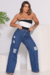Calça Jeans Feminina Wide Leg Pantalona Cintura Alta Premium Stillger