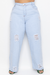 Calça Jeans Feminina Wide Leg Plus Size Cintura Alta Levanta Bumbum - comprar online