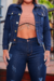 Conjunto Jeans Feminino Calça e Jaqueta Cropped Com Lycra na internet