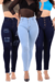 Kit 3 Calças Jeans Femininas Skinny Com Lycra Cós Alto Stillger