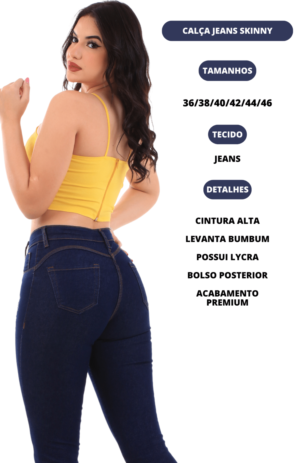 Kit de Calça Jeans Feminina Skinny Cintura Alta Stillger