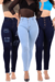 Kit De 3 Calça Jeans Feminina Skinny Cintura Alta Com Lycra Stillger