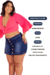 Short Saia Jeans Plus Size Feminino Com Lycra Cintura Alta - loja online