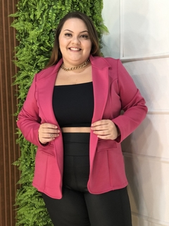 BLAZER NEOPRENE PLUSSIZE COM COSTURA PINK