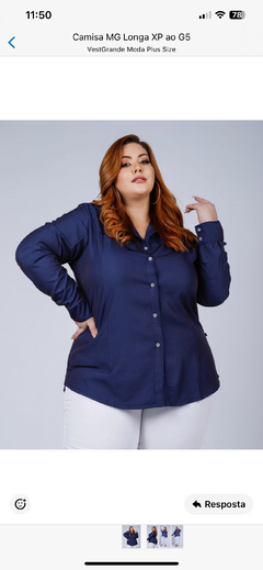 CAMISA VISCOSE PLUSSIZE MARINHO na internet