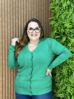 CARDIGAN DE MODAL PLUS VERDE BANDEIRA